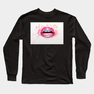 Pink Lip Splash Long Sleeve T-Shirt